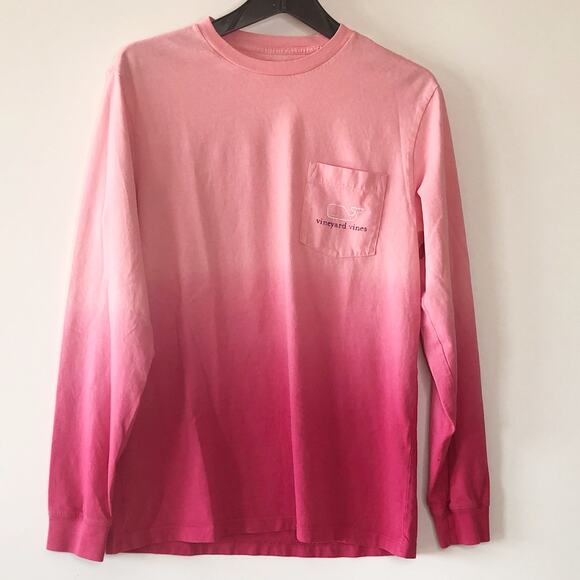 Vinyard Vines Size Small T Shirt Pink Long Sleeve Tie Dye Small 100% Cotton Tee - Picture 6 of 7